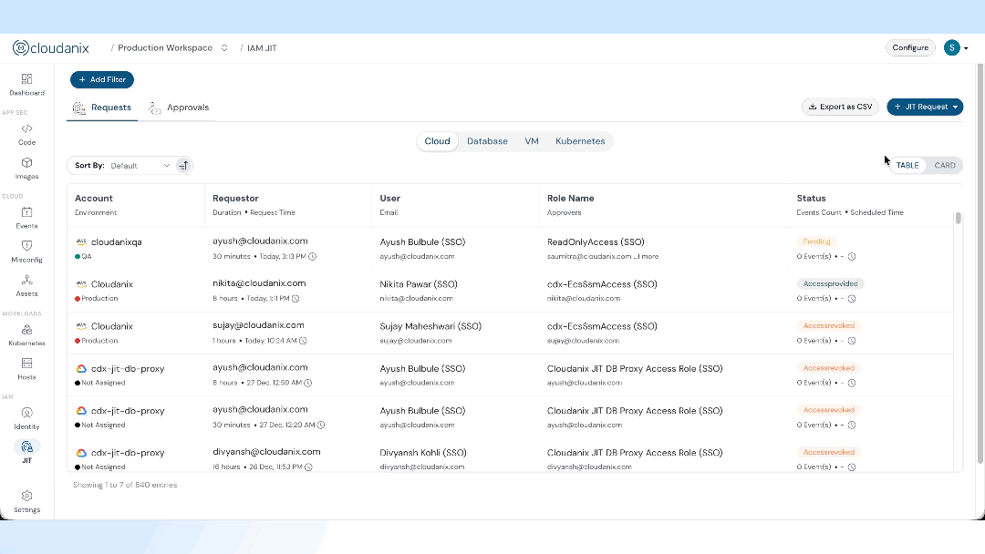 Just-in-Time access approval flow